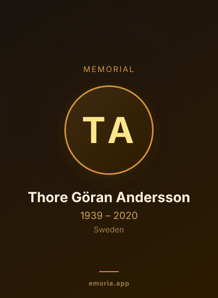 Memorial portrait of Thore Göran Andersson