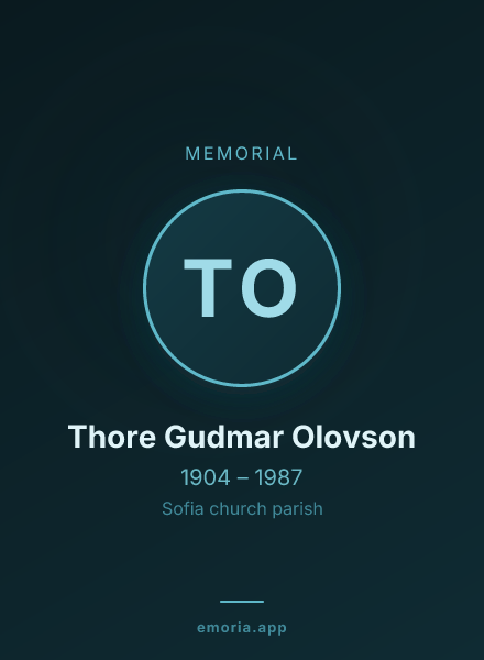 Memorial portrait of Thore Gudmar Olovson