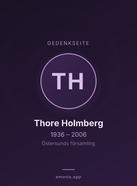 Gedenkportrait von Thore Holmberg