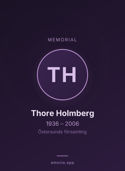Memorial portrait of Thore Holmberg