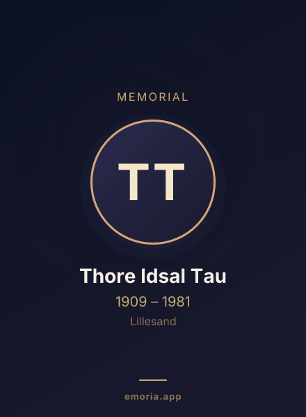 Memorial portrait of Thore Idsal Tau