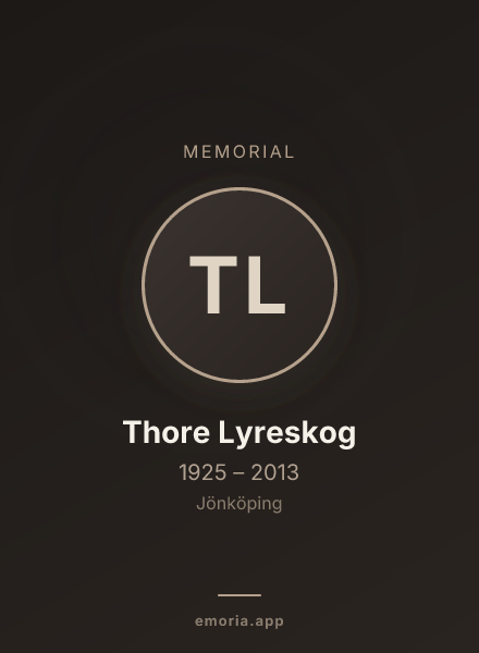 Memorial portrait of Thore Lyreskog