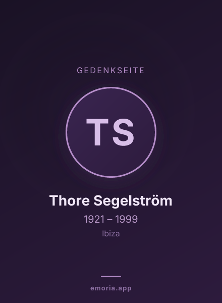 Gedenkportrait von Thore Segelström