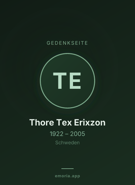 Gedenkportrait von Thore Tex Erixzon