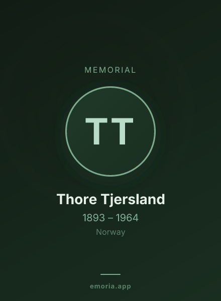 Memorial portrait of Thore Tjersland