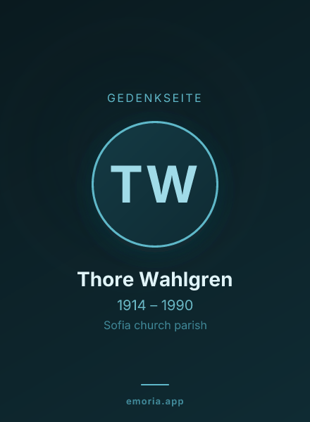 Gedenkportrait von Thore Wahlgren