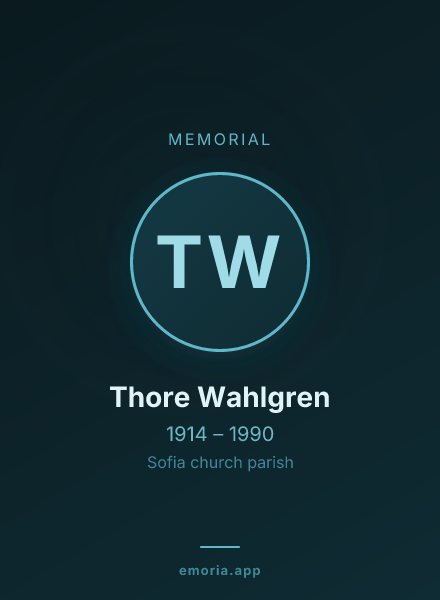 Memorial portrait of Thore Wahlgren