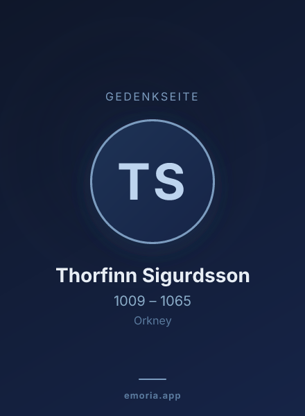Gedenkportrait von Thorfinn Sigurdsson