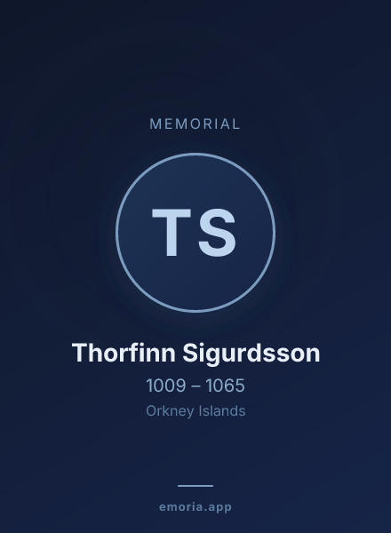 Memorial portrait of Thorfinn Sigurdsson