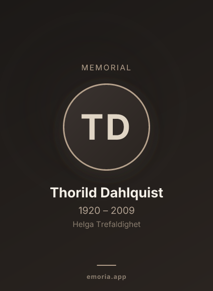 Memorial portrait of Thorild Dahlquist