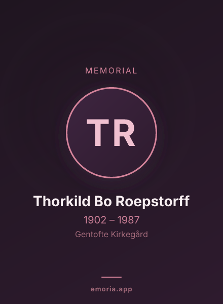 Memorial portrait of Thorkild Bo Roepstorff