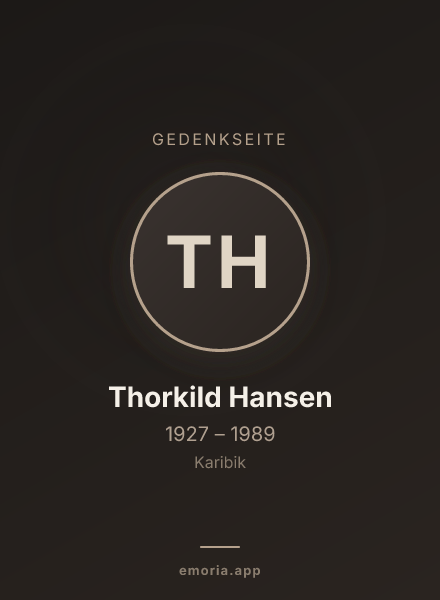 Gedenkportrait von Thorkild Hansen