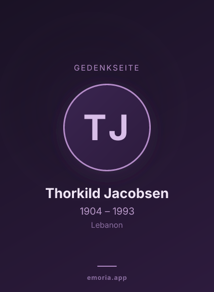 Gedenkportrait von Thorkild Jacobsen
