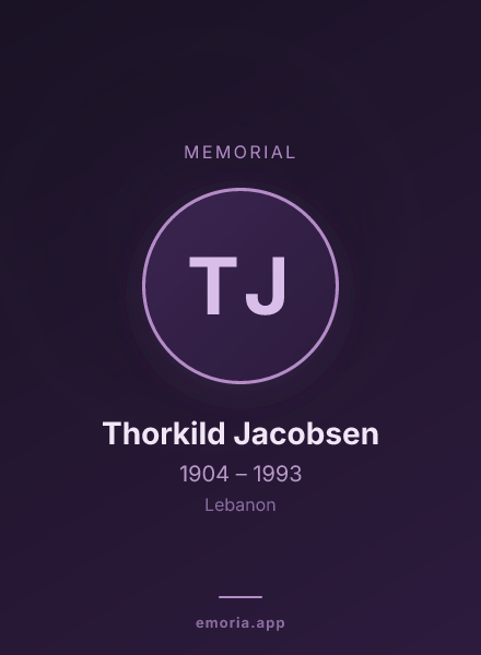 Memorial portrait of Thorkild Jacobsen