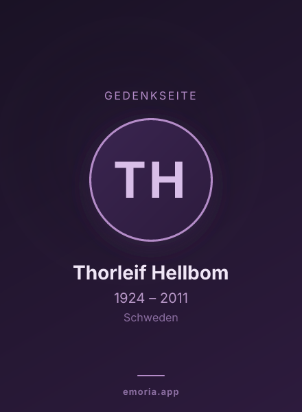 Gedenkportrait von Thorleif Hellbom