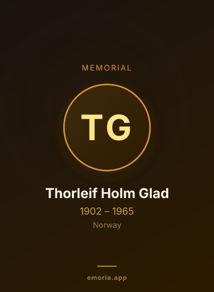 Memorial portrait of Thorleif Holm Glad