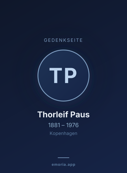 Gedenkportrait von Thorleif Paus