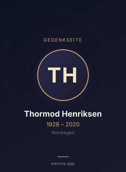 Gedenkportrait von Thormod Henriksen
