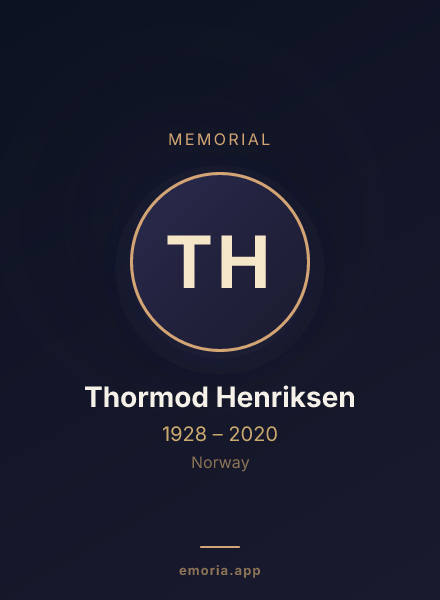 Memorial portrait of Thormod Henriksen