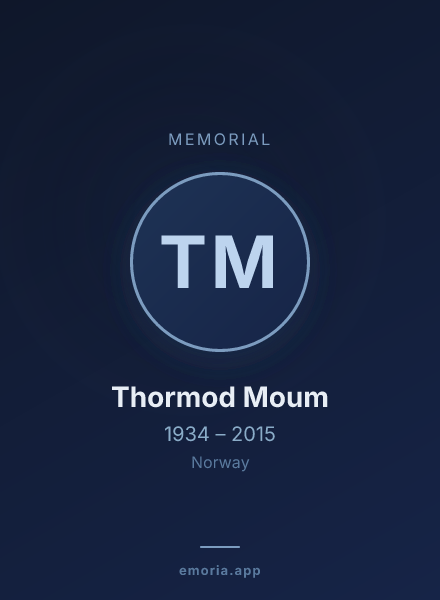 Memorial portrait of Thormod Moum