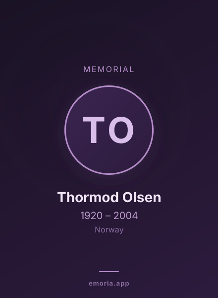Memorial portrait of Thormod Olsen