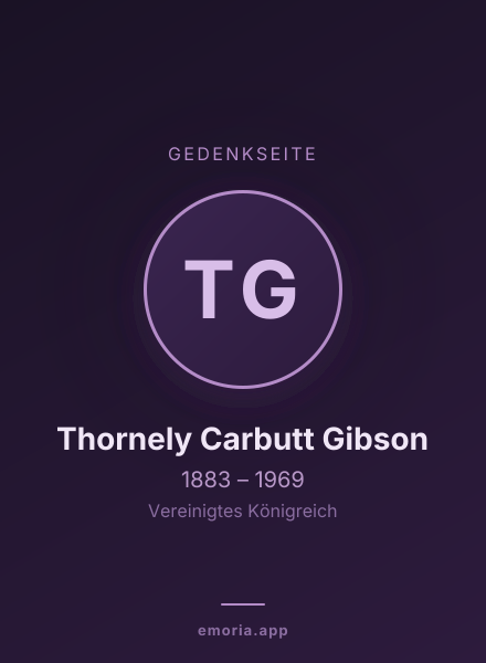 Gedenkportrait von Thornely Carbutt Gibson