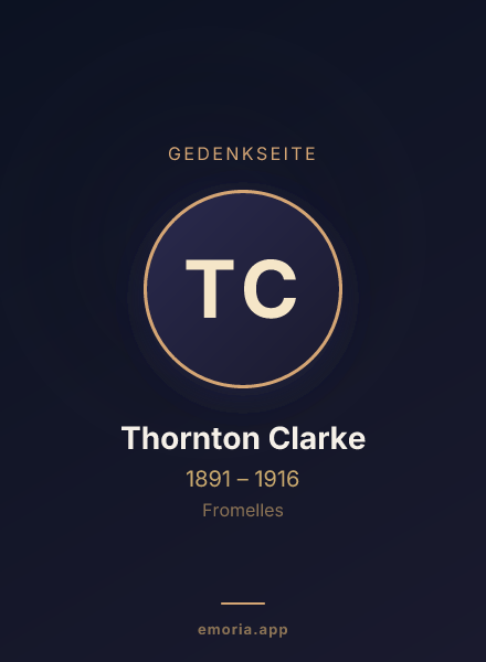 Gedenkportrait von Thornton Clarke