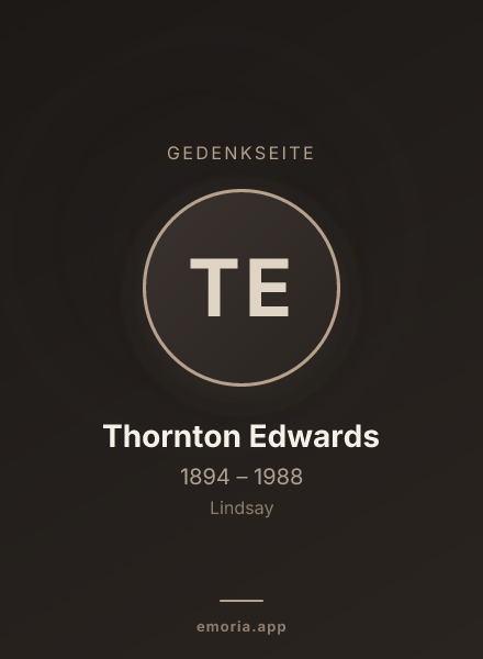 Gedenkportrait von Thornton Edwards