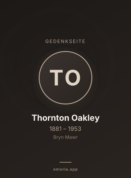 Gedenkportrait von Thornton Oakley
