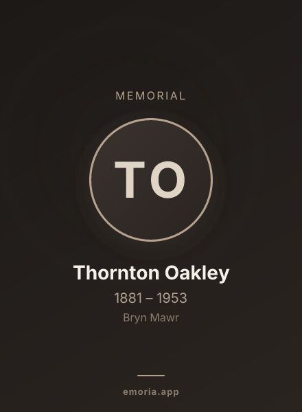 Memorial portrait of Thornton Oakley