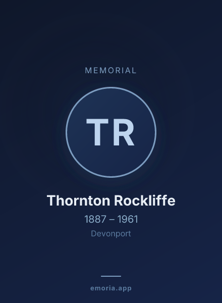Memorial portrait of Thornton Rockliffe