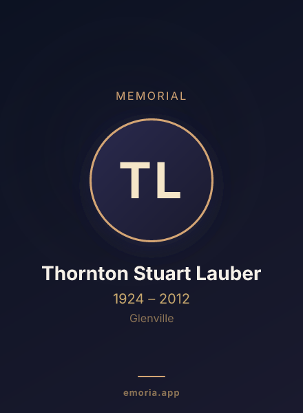 Memorial portrait of Thornton Stuart Lauber