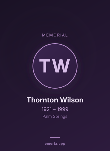 Memorial portrait of Thornton Wilson