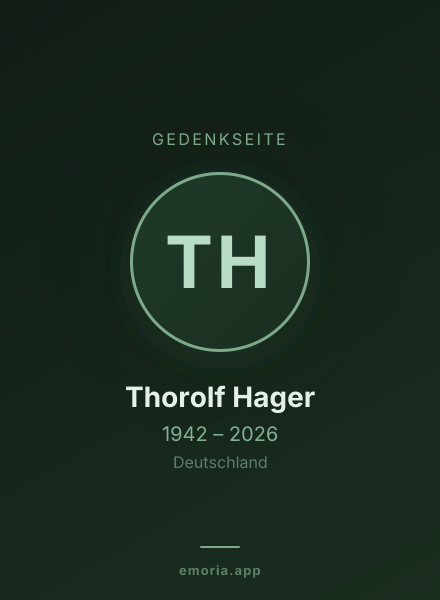 Gedenkportrait von Thorolf Hager