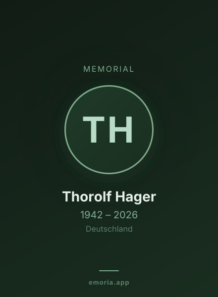 Memorial portrait of Thorolf Hager