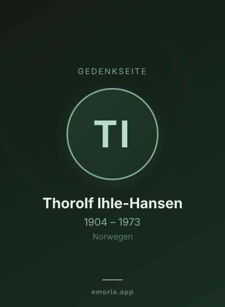 Gedenkportrait von Thorolf Ihle-Hansen