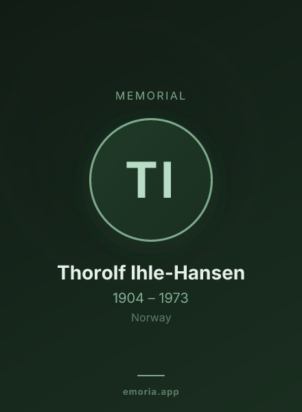 Memorial portrait of Thorolf Ihle-Hansen