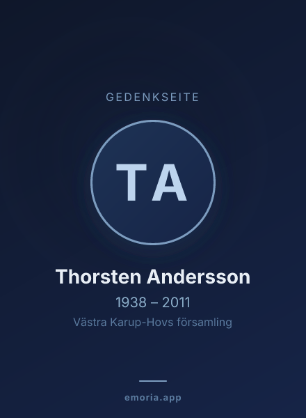 Gedenkportrait von Thorsten Andersson