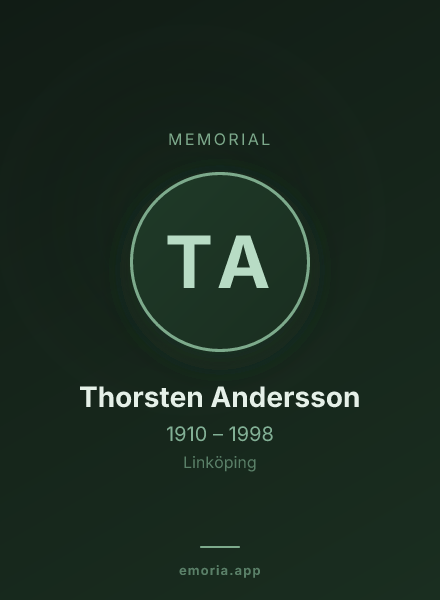 Memorial portrait of Thorsten Andersson