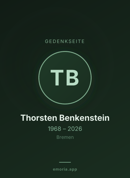 Gedenkportrait von Thorsten Benkenstein