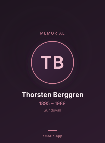Memorial portrait of Thorsten Berggren