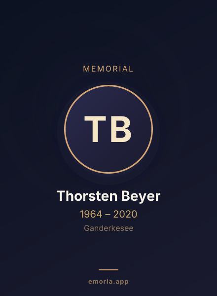 Memorial portrait of Thorsten Beyer