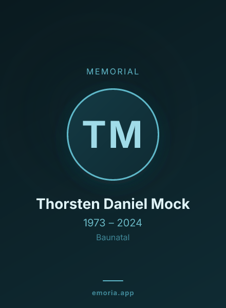 Memorial portrait of Thorsten Daniel Mock