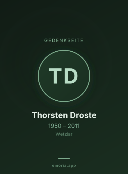 Gedenkportrait von Thorsten Droste