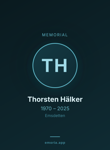 Memorial portrait of Thorsten Hälker