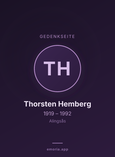 Gedenkportrait von Thorsten Hemberg