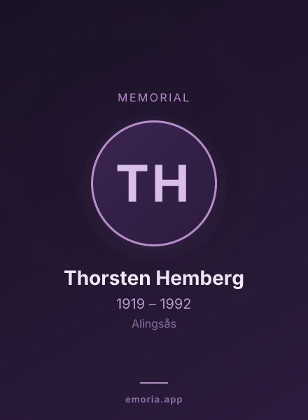 Memorial portrait of Thorsten Hemberg