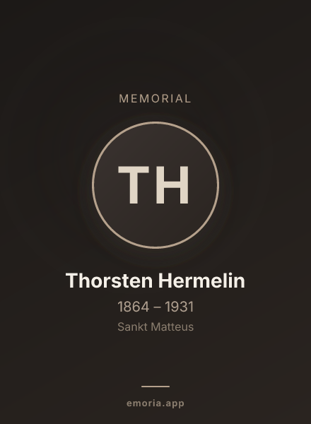 Memorial portrait of Thorsten Hermelin