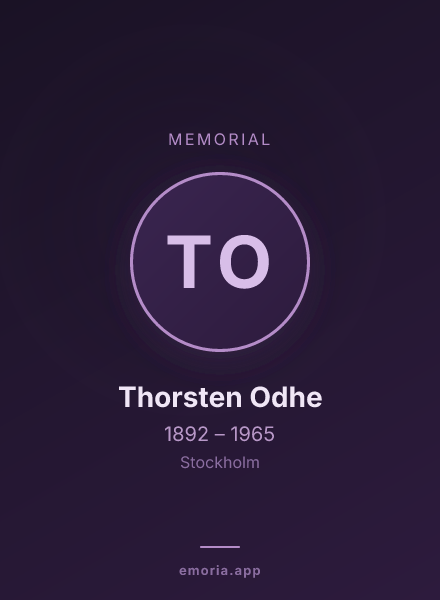 Memorial portrait of Thorsten Odhe