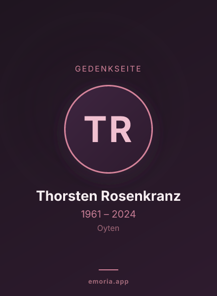 Gedenkportrait von Thorsten Rosenkranz